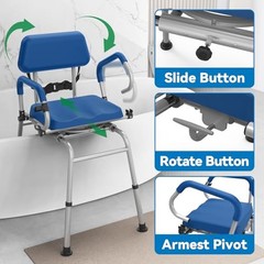 Loyoda Sliding Shower Chair Tub Transfer Bench Swivel