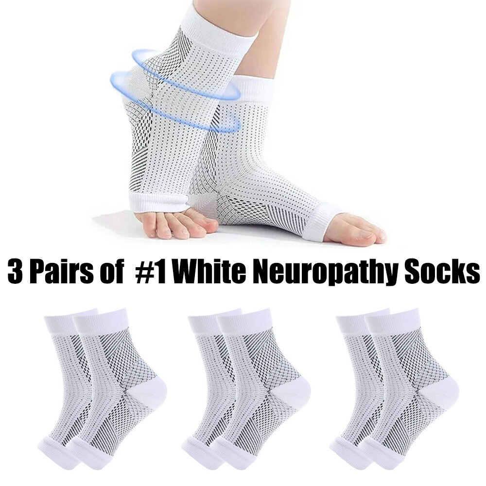 3Pairs Soothe Compression Socks Ankle Brace Sleeve for Sprain,Neuropathy,Support