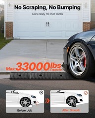 Heavy Duty Rubber Curb Ramp 2 Pack – 33069 lbs Capacity, 2″ Rise for Strollers,