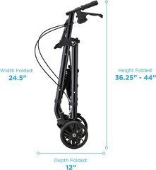 NOVA STAR 8 Rollator Walker w/Perfect Fit System Ltweight Folding-OPENBOX BLACK