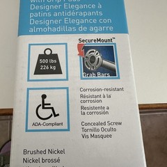 1 Moen 16” Stainless Steel Grab Bars With Brushed Nickel Finish, New In The Box