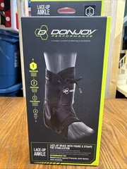 DonJoy Performance Lace-Up Ankle Brace L/Large Black Figure 8 straps NEW