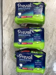 Prevail 20 Count Unisex Underwear Size Medium Wear/ Tear On Packaging Lot Of 3