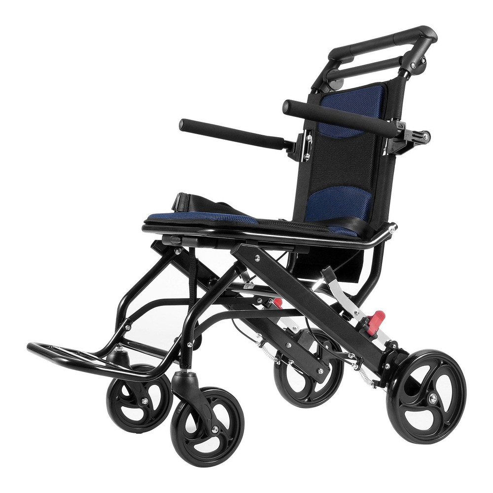 VEVOR Transport Wheelchair Foldable Flip-Up Arms Self-Locking Brakes 220lb