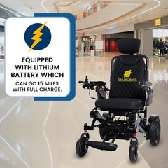 Fold And Travel Auto Recline Lightweight Foldable Electric Power Wheelchair
