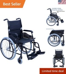 Durable 24 lbs Karman Lightweight Wheelchair with Safety Features Included