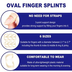 10Pcs Oval Finger Splints & Sleeves Kit, 6 Graduated Size 4,5,6,7,8,9, Nude