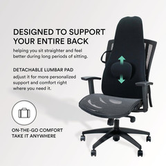 Extra Tall Highback Support Cushion with Lumbar Pillow – Portable Comfort
