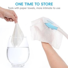 Wefaner folding wiping toilet aid tool and 20PCS Compressed Washcloth Towels,…
