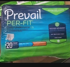 Prevail Per-Fit Adult Unisex Daily Large Underwear/Diapers Box of 4 Bags (80ct)