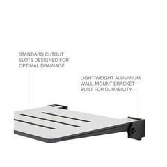 Seachrome 18 inch Silhouette Slimline Folding Wall Mount Shower Bench Seat, L…