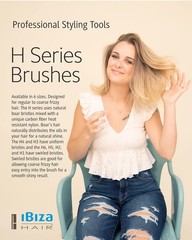 Ibiza Hair Boar Bristle Round Brush (H4-65mm) Hybrid Boar/Nylon for Waves