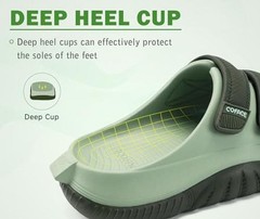 Mens Recovery Sandals Orthopedic Walking Slides for 10 Dark Green/Light Green