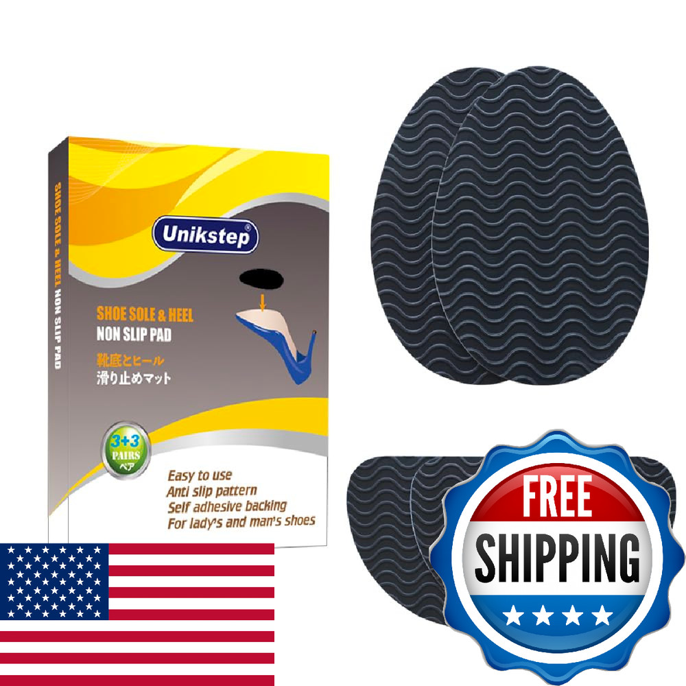 Unikstep 6 Pairs 12 Pieces Shoe Sole Non Slip Pads Anti Skid Self Adhesive