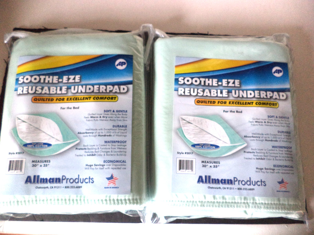 2 x Allman Soothe-Eze Reusable Underpad Pad 30 x 35 inches