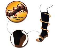 (3 Pairs) Copper Infused Compression Socks 15-20mmHg Graduated UNISEX S-XXL