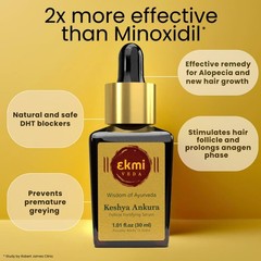 EKMIVEDA Hair Growth DHT Blocker Serum, Redensyl, Procapil, Ayurvedic Herbs