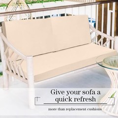 8 Pcs Patio Stretch Sofa Cushion Covers Outdoor Cover Beige