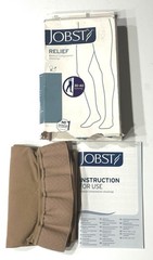 Jobst Relief Thigh Open Toe Compression Stockings 30-40 mmHg XL Beige, NEW