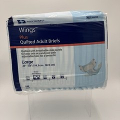 NEW Covidien Wings Plus Quilted Adult Briefs Large #66034 Heavy Absorbency N5