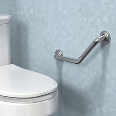 1-1/4 x 16inch Angled Grab Bar for Stud Mount with Knurled Grip, Brushed Nickel