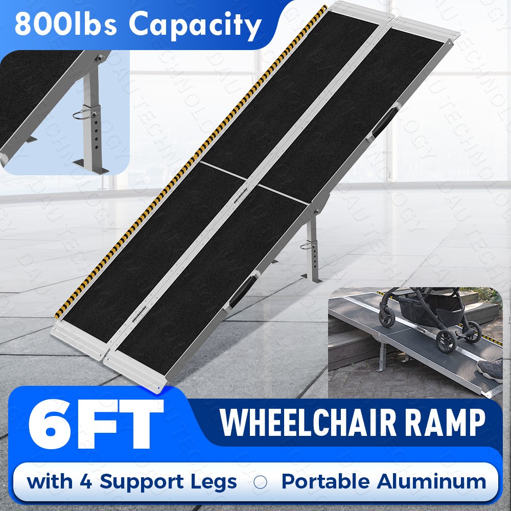 VNN 6ft Wheelchair Ramp Seamless Portable Aluminum Ramps for Wheelchairs 800lbs