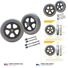 2 PCS 8 x 1.5 Inch Solid Replacement Wheels for Rollator Walker Folding Hand …