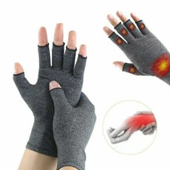 Brown imak arthritis pain relief pressure breathable nursing Half Finger Gloves