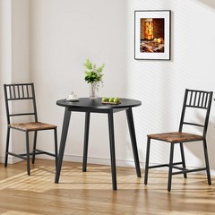 Hoobro Bamboo Dining Table Round Dining Table For 2 27.5 Kitchen Table For