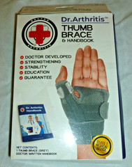 NEW Dr. Arthritis Thumb Brace & Handbook 1 Gray single brace for Left or Right