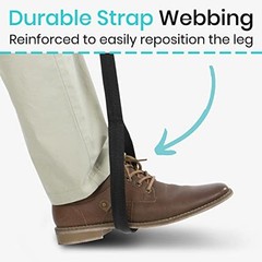 Vive Leg Lifter Strap (44 Inch) – Rigid Foot Loop, Hand Grip for Adult, Senior,
