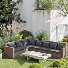 Outdoor Seat Cushion Set 24 x 24 x 4 Inch, Waterproof & 24 x 24 Grey