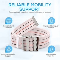 Gait belt for transfer,caregiver, home health, aid seniors (white)