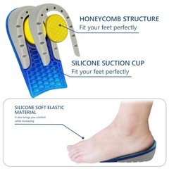 AOMIG Height Increase Insoles 2.5cm Unisex Invisible Heel Lift Inserts Half Incr