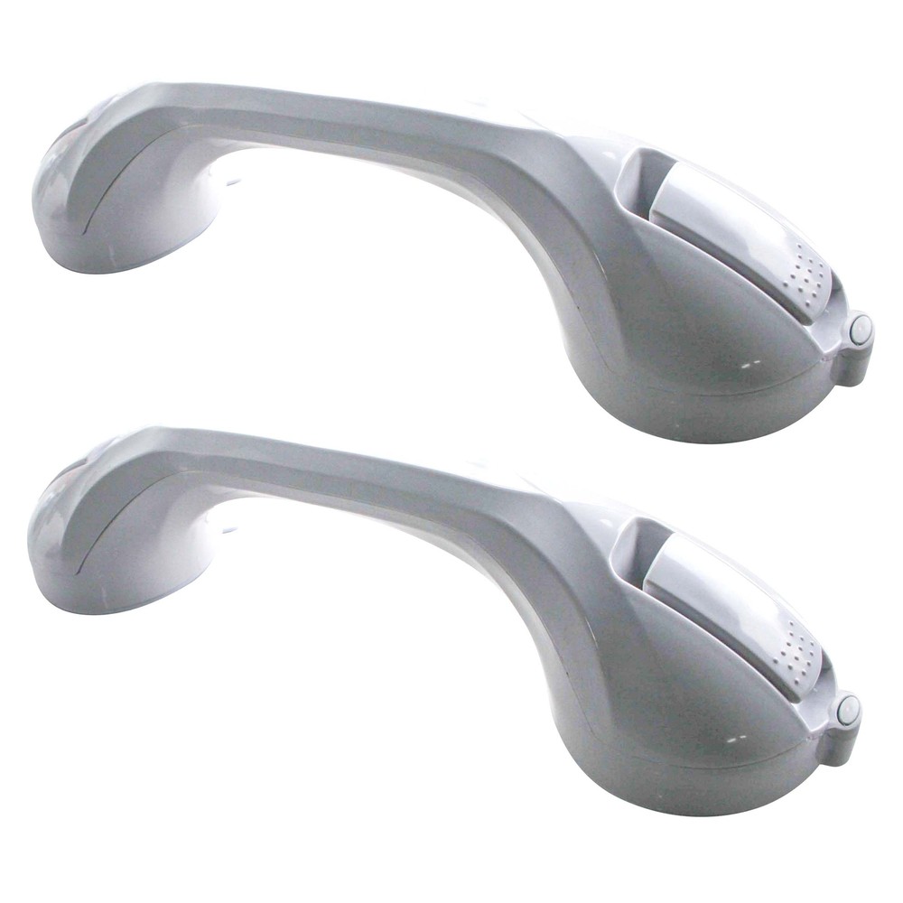 AmeriHome SGBSET16 16 in. Repositionable Suction Grab Bar Set – WH – 2 Piece Set