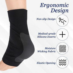 2 Pcs Achilles Tendon Heel Protector Compression Padded Sleeve Socks Premium Gel