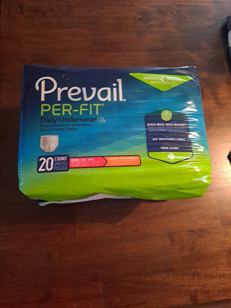 Prevail Per-Fit Unisex Incontinence Underwear – Medium Size, Bag of 20 (PF-512)