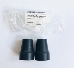 Harvy 1/2 In. Heavy Duty black rubber Replacement Cane Tip, 2 Pack , New