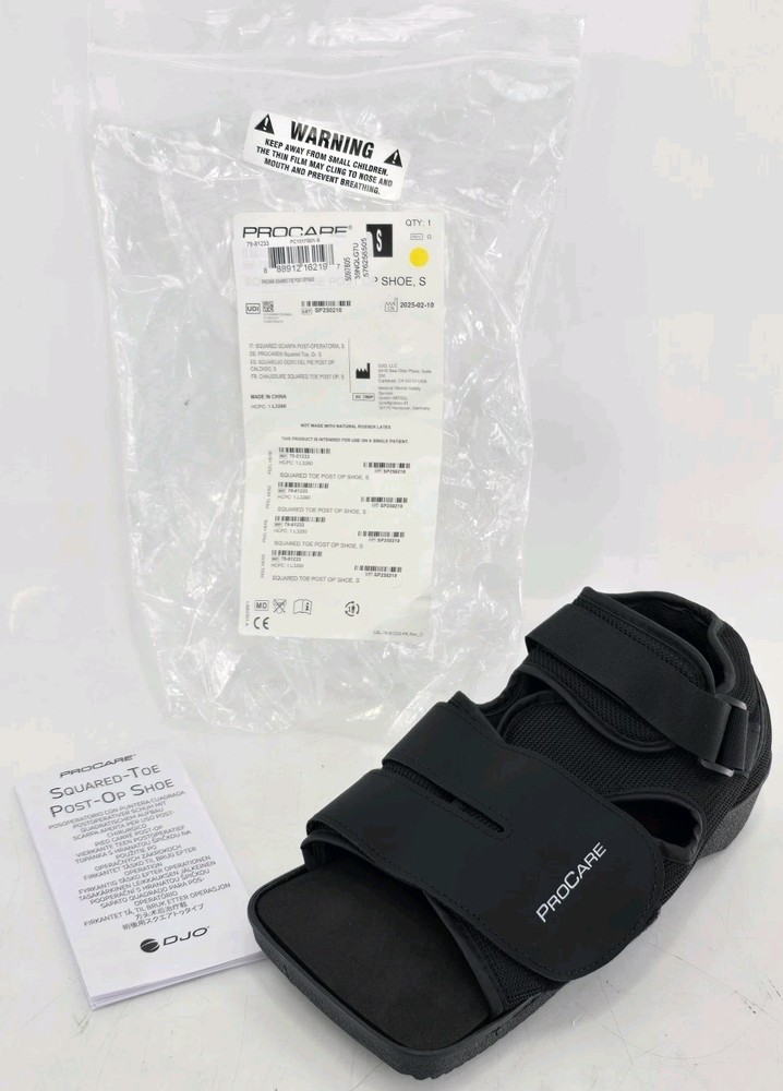 DJO Global 79-81233 Procare Square Toe-Post Op Shoe, Size Small (1 EA)