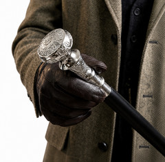 Vintage Ornate Silver Handle Walking Cane – Antique Style Decorative Dress Cane
