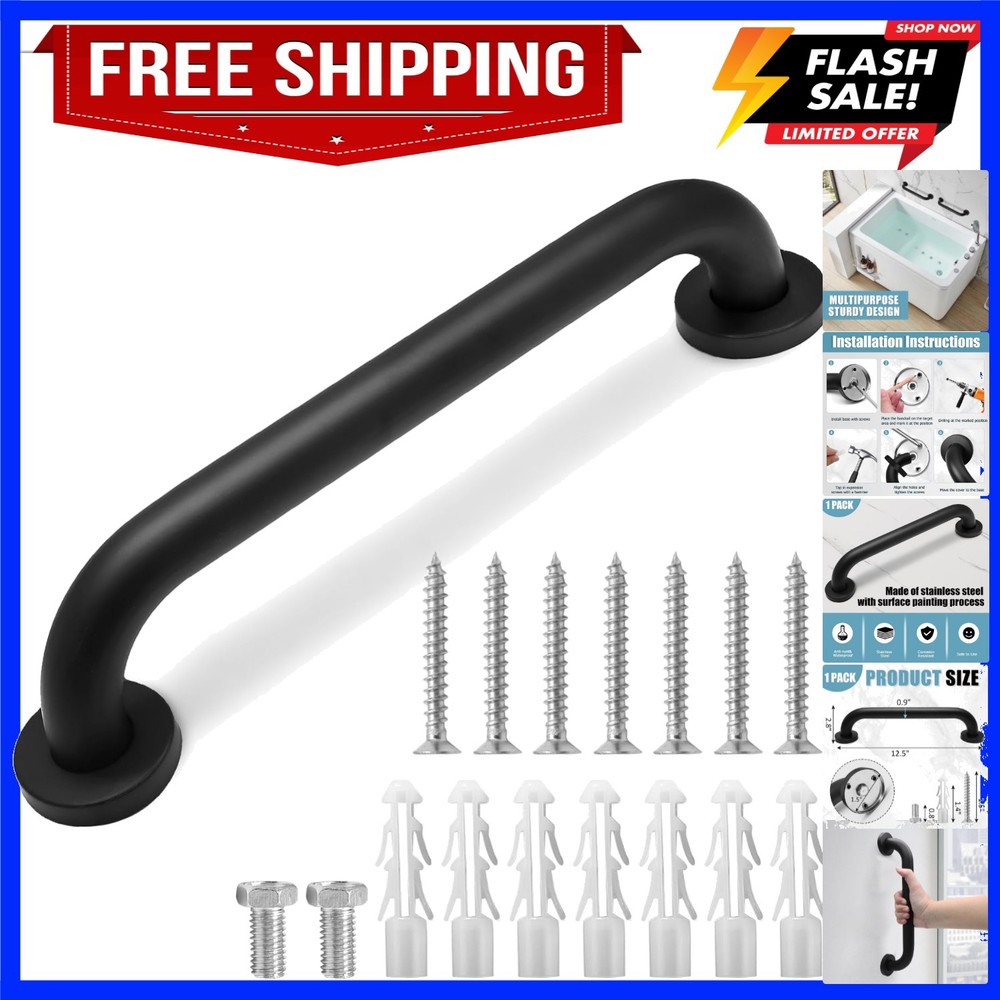 12 Inch Shower Grab Bar Stainless Steel Stairs Grab Indoor & Outdoor Deck Han…