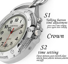 English Voice Talking Watch for Blind, Visually Impaired or Elderly with Keychai