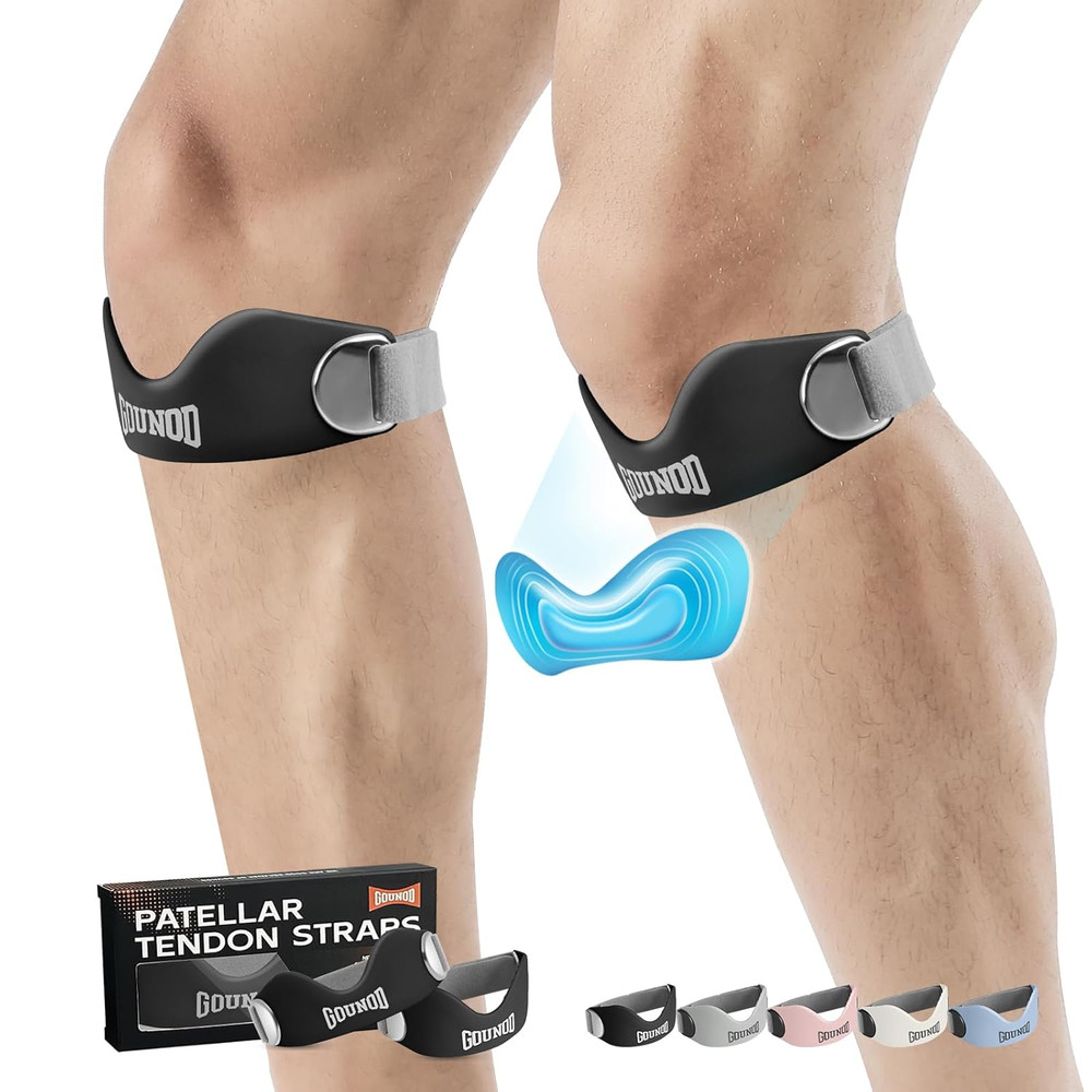 Silicone Patellar Tendon Support Strap 2 Pack,Knee Strap for Knee Pain