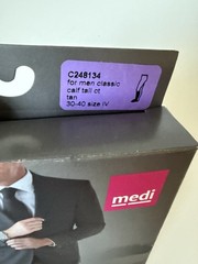 Mediven Men Classic 30-40 IV Compression Socks Calf Closed Toe Tan NEW