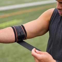 Shock Doctor Compression Knit Elbow Sleeve with Gel Support and Strap