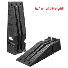 6.7 in Lift Height, 2 PCS 16000 lbs GVW Capacity, Portable Car Service Ramps