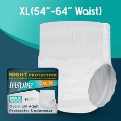 Inspire Adult Diapers XL Maximum Absorbency Leakproof Overnight Underwear 14Ct