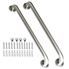 Brushed Nickel Shower Grab Bar 16 Inch – 1 1/4″ Diameter, iMomwee 2 Pack Stainle