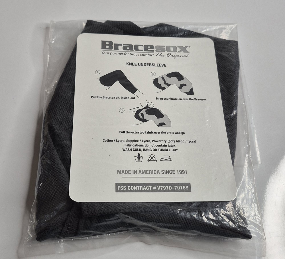 Bracesox XX Large Knee Undersleeve Prevents Irritation Chafing. NEW.