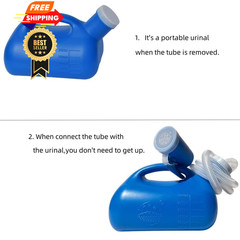 YUMSUM 3000ML Large Male Urinal,YUMSUM Portable Mens 3000 ML, Blue With Hose